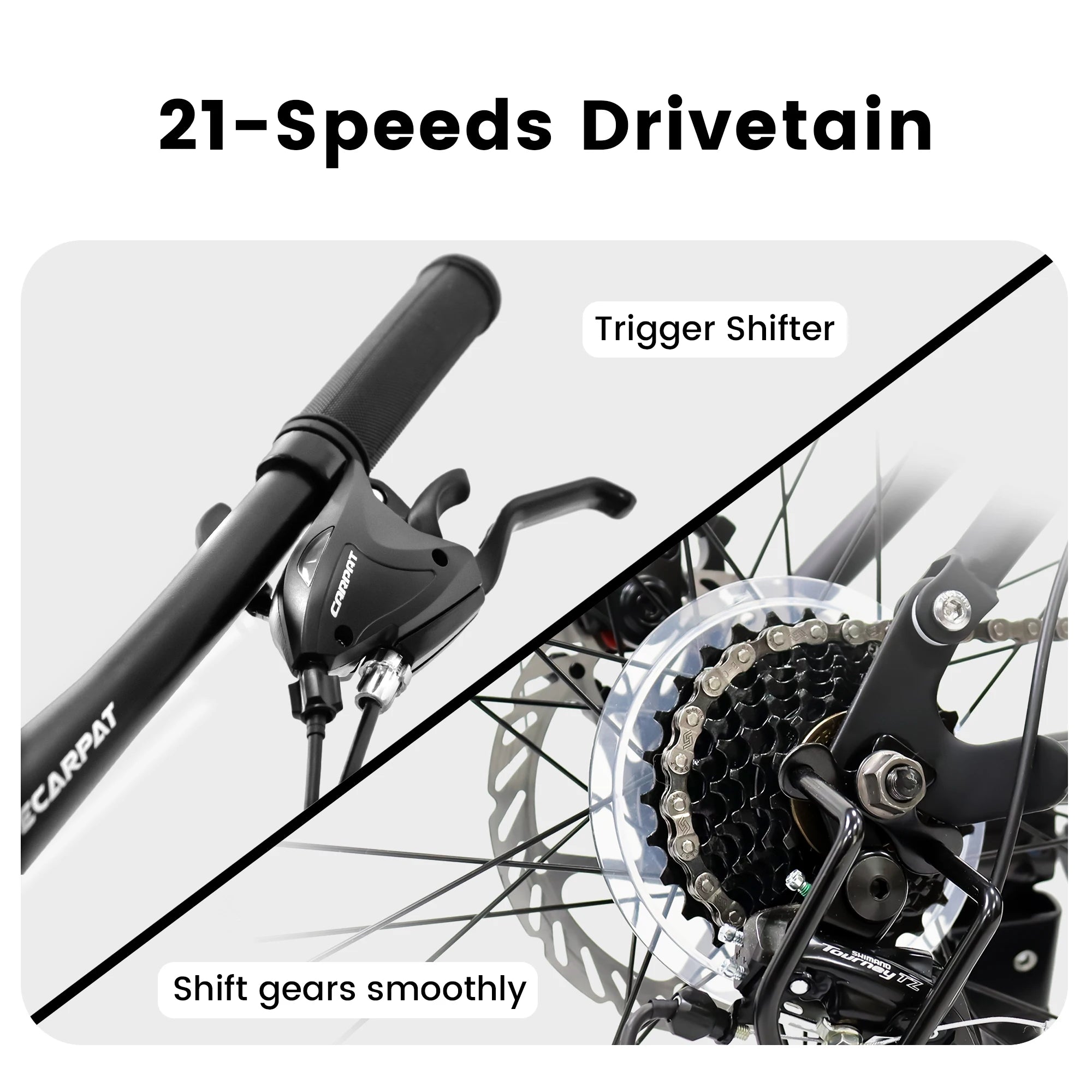 Ecarpat Dual Full Suspension Mountain Bike 24/26/27.5 Inch, Mountain Bike, 21-Speed Disc Bicycles