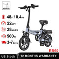 AOVOPRO 14'' EB60 Foldable Electric Bike 500W 48V 10.4AH Battery 22MPH Max Speed