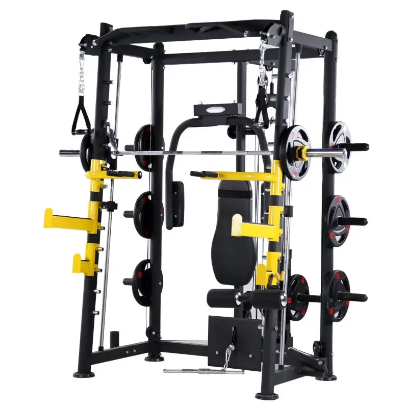 YTYIN Indoor Gym Equipment Multi-Functional Trainer Smith Machine Barbell Weight Lifting Power Rack