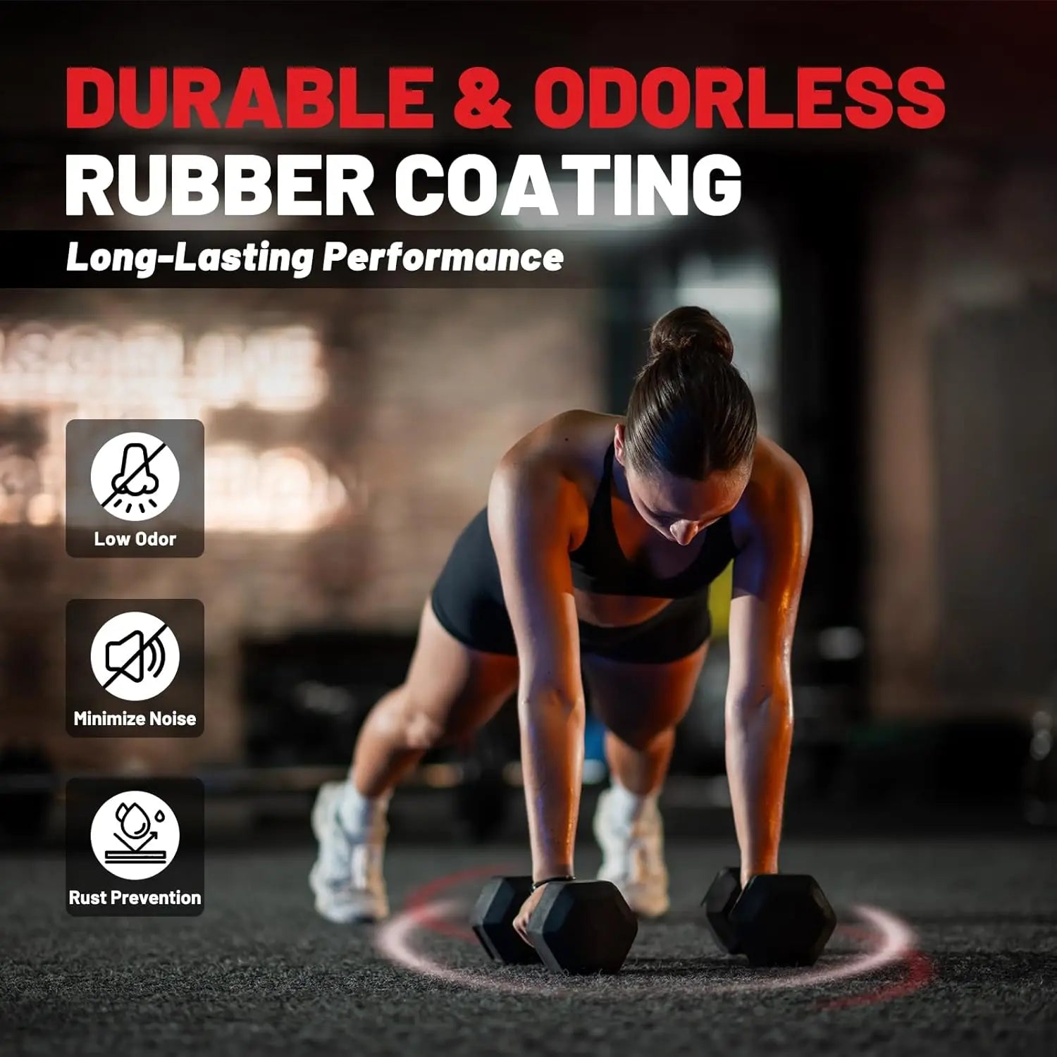 Hex Dumbbell Sets with Rack, 60-550lb Rubber Coated Weight Set