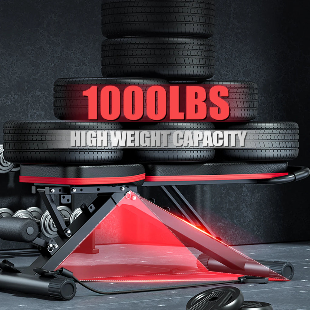Weight Bench Foldable 14-in-1 Dumbbell Bench 1000 lbs Sit-up Assist