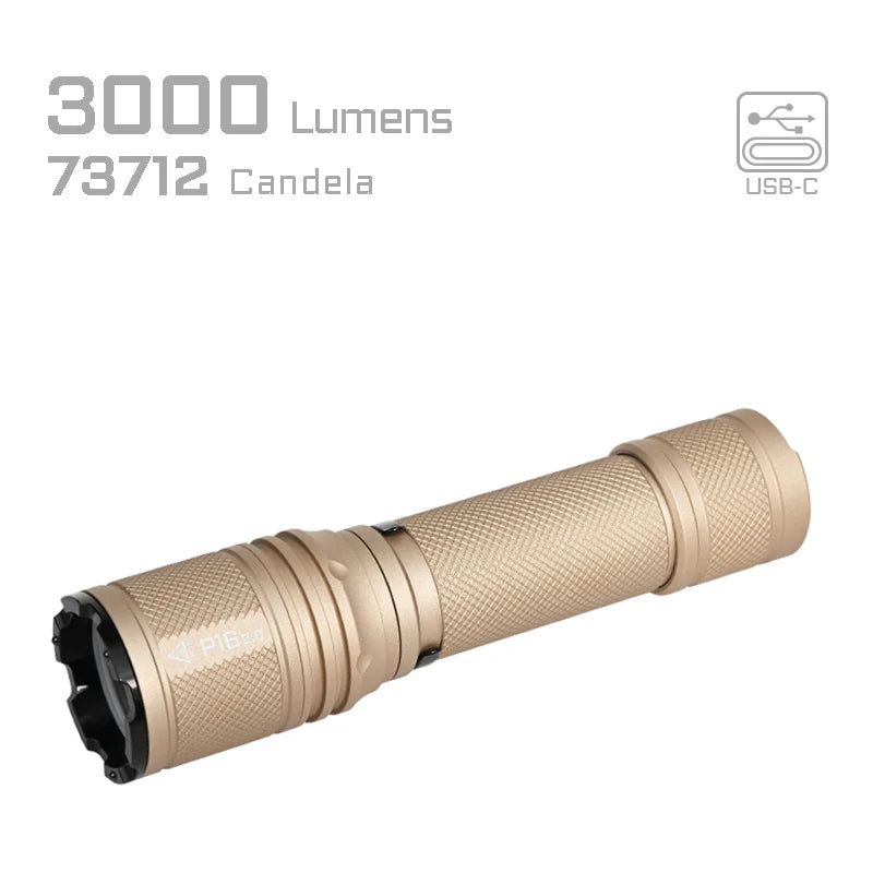 ACEBEAM Tactical Flashlight P16 2.0  Rechargeable Powerful LED