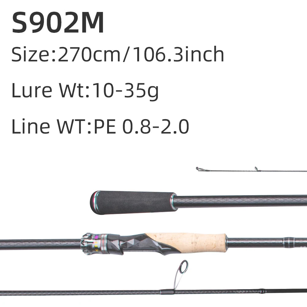 FISHINGFANS RANCY2.0 30+40T High Carbon Fiber M MH Fishing Rod