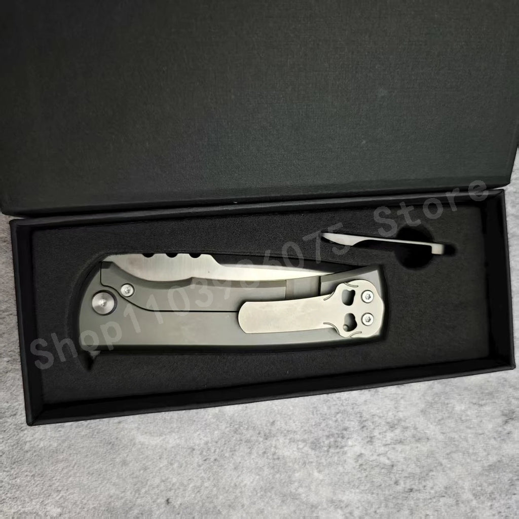 High-quality Titanium Alloy Folding Knife Stainless Steel D2 Blade