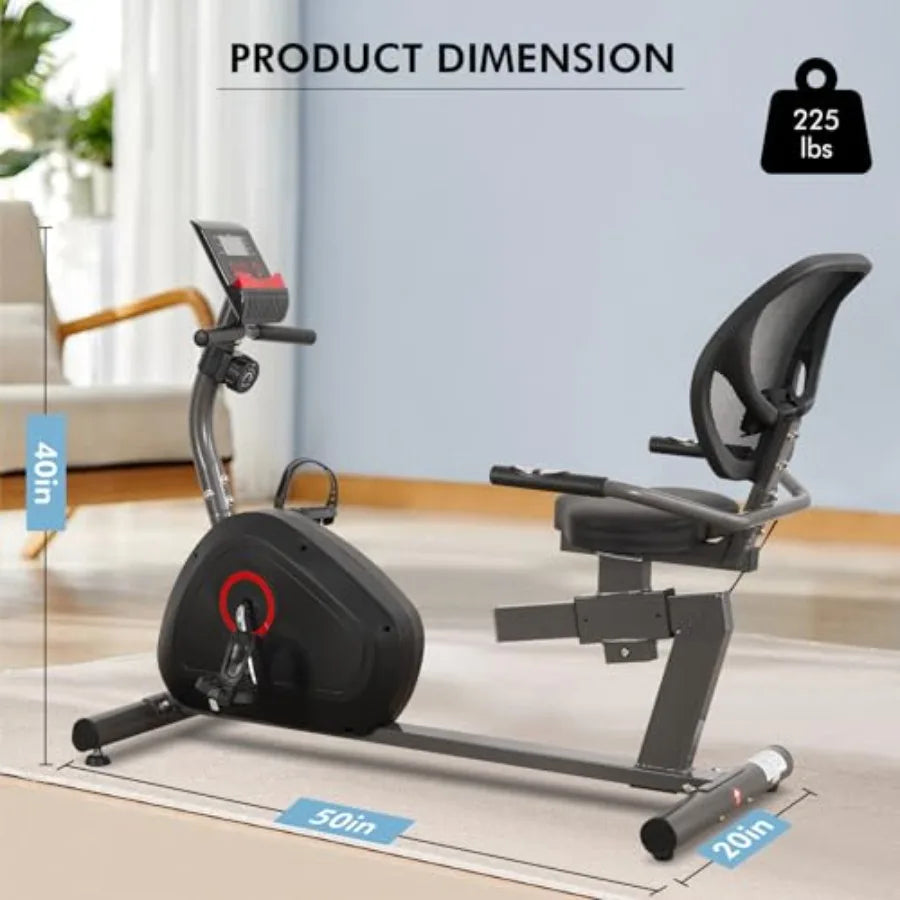 Recumbent Exercise Bike 8-Level Resistance