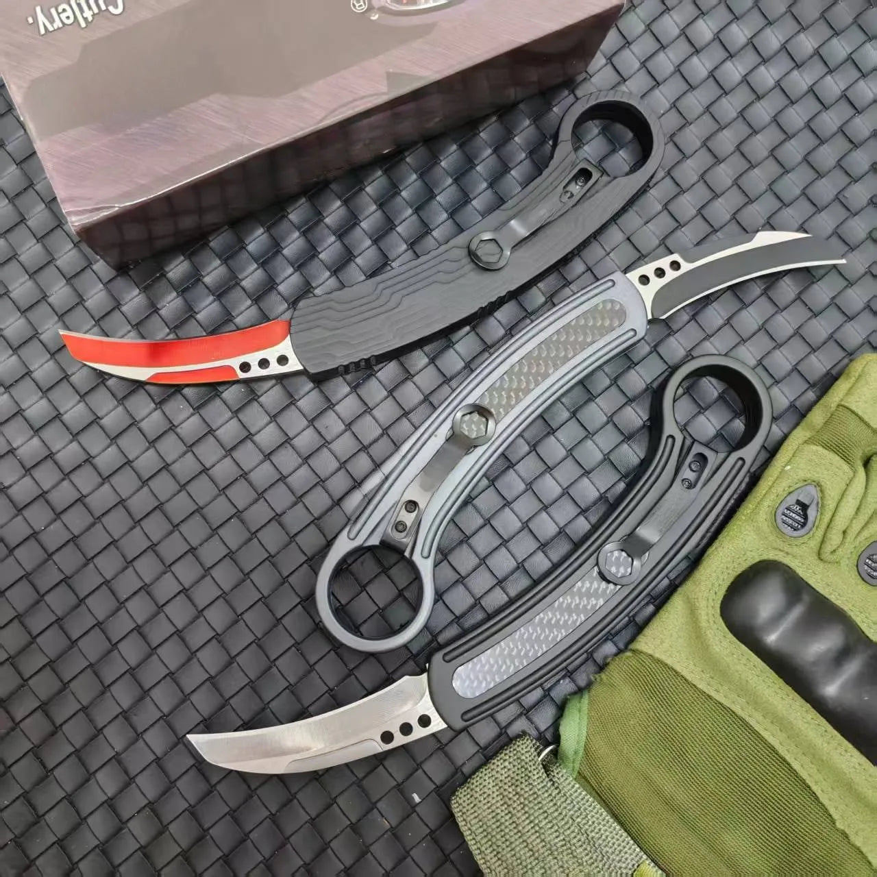 Pocket Knife 440C Steel Blade Aluminum Handle Outdoor Tactical Camping