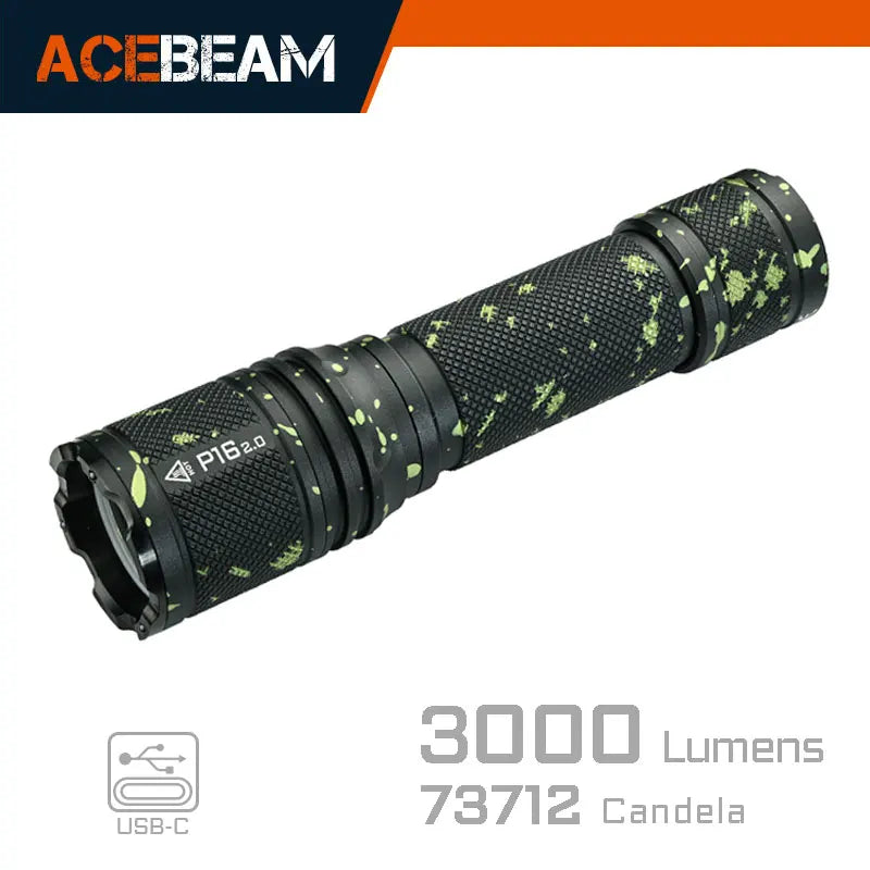 ACEBEAM Tactical Flashlight P16 2.0  Rechargeable Powerful LED