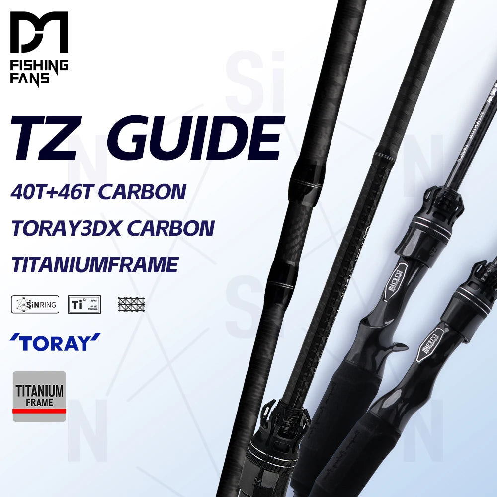 FISHINGFANS 46T CARBON TITANIUM FRAME TZ GUIDE 60° L LIGHT FISHING ROD