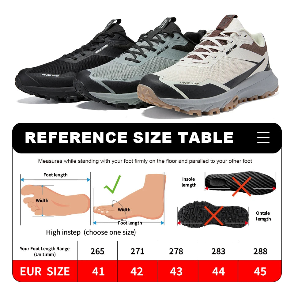 Men Hiking Sneakers Lightweight Non-Slip Wear Resistant