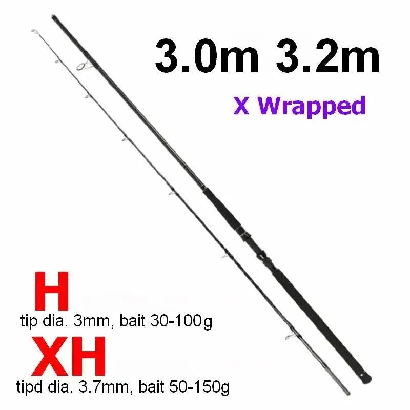 2 Section X Wrapped Fuji Parts Toray Carbonfiber Fishing Rod