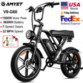 AMYET V9-G60 Adults Electric Bike 1000W Motor Bicycle 48V 20AH 20“ Tire Ebike