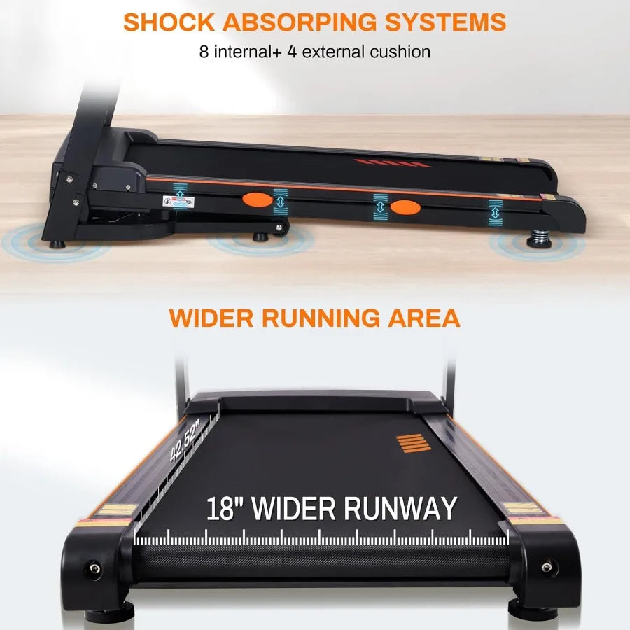 Home Treadmill with 15-Level Auto Incline 0.5-10 MPH  300 LB Capacity