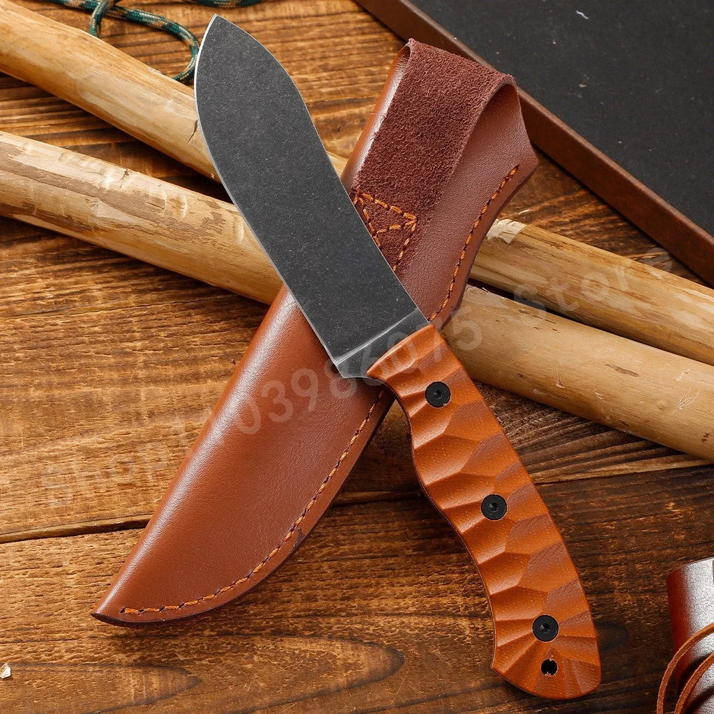JG5 Integrated Rib Steel D2 High-Strength Outdoor Survival Knifee