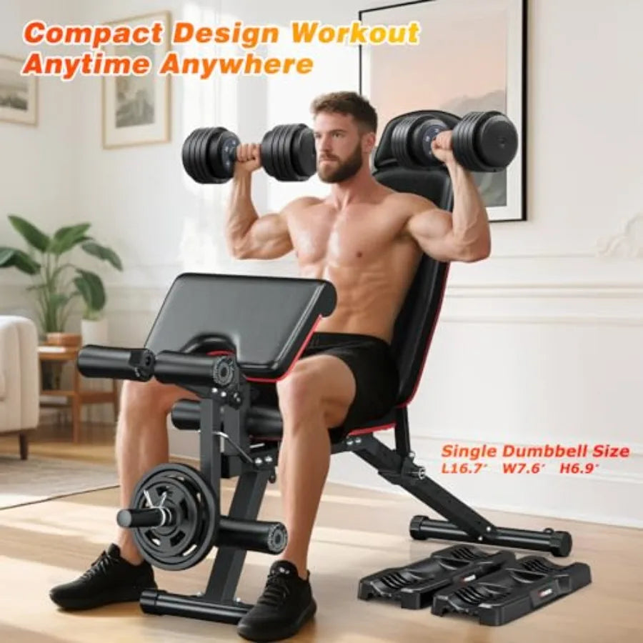 Adjustable Dumbbell Set of 2 for Home Gym: 25 55 80LB Capacity
