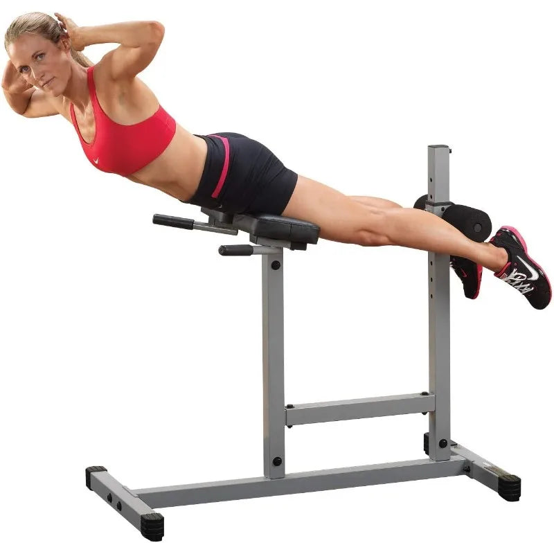 Body-Solid Back Hyperextension Machine for Lower Back Extension, Ab Crunch, Glutes and Hamstrings