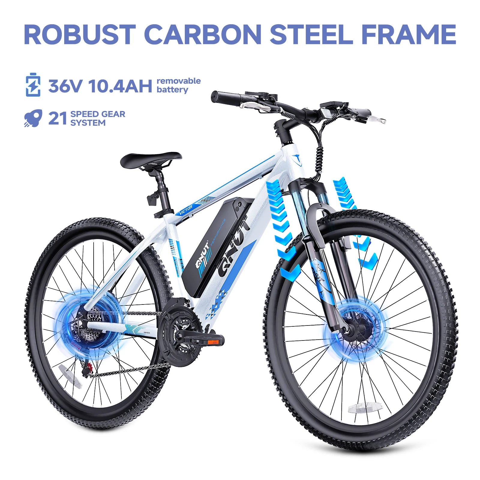 26" Electric Bike For Adults, Electric Mountain Bike With 1000w Peak Motor