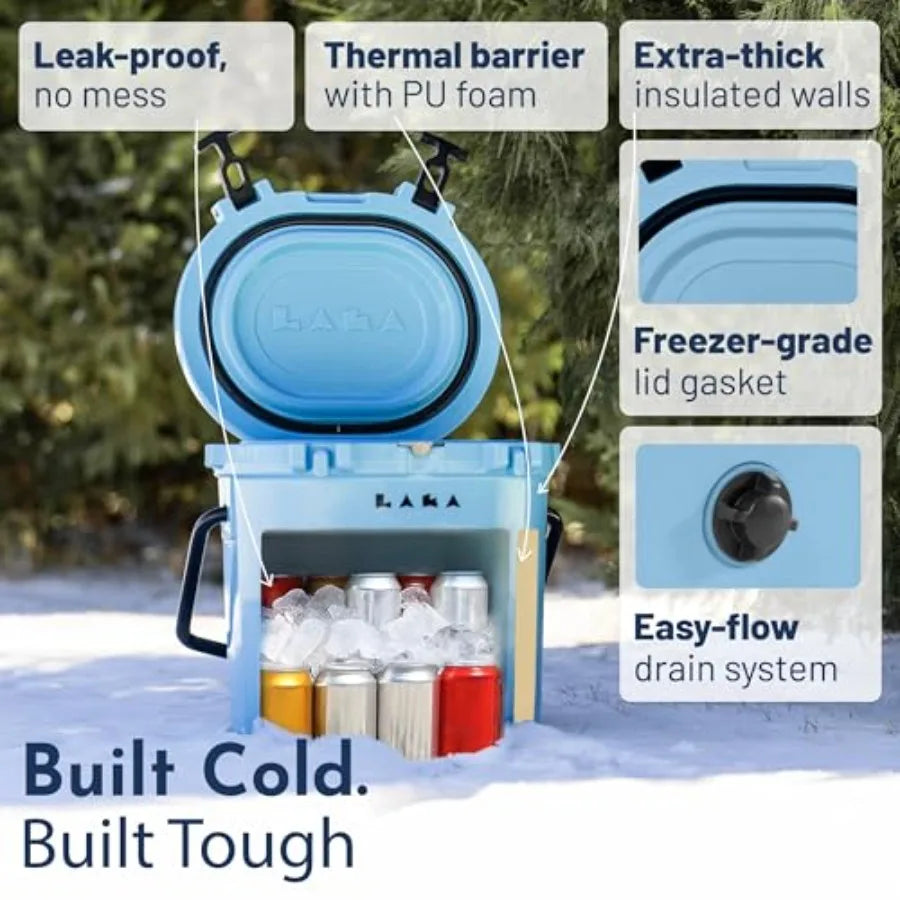 20 Quart Rotomolded Hard Ice Chest Insulated Cooler  Holds 18 Cans + 25 lb Ice Up to 5 Days Col