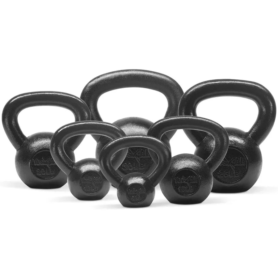 Kettlebell Sets, 5 - 10 - 15 - 20 - 25 - 30 LB Cast Iron Strength Training Kettlebells,