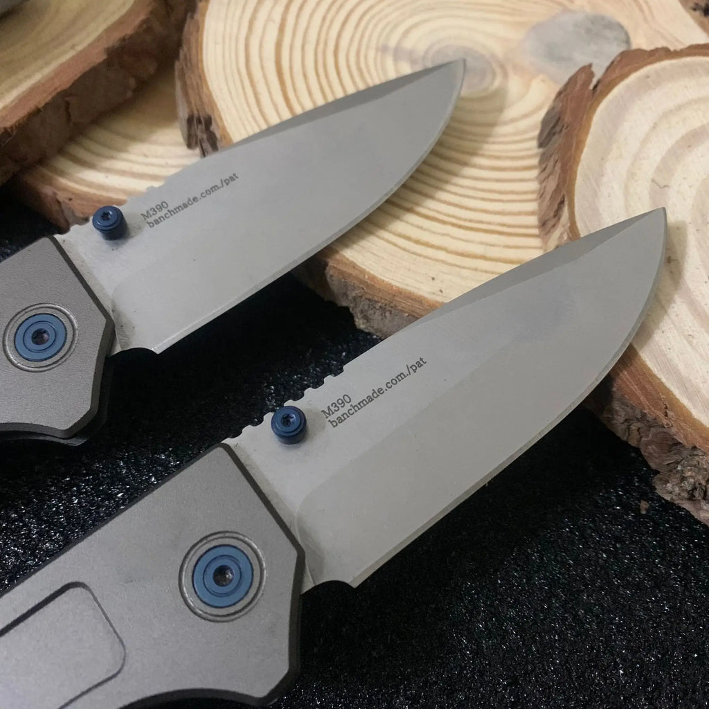 Tactical BM 748 Narrows Folding Knife 3.43" M390 Satin Blue Accents