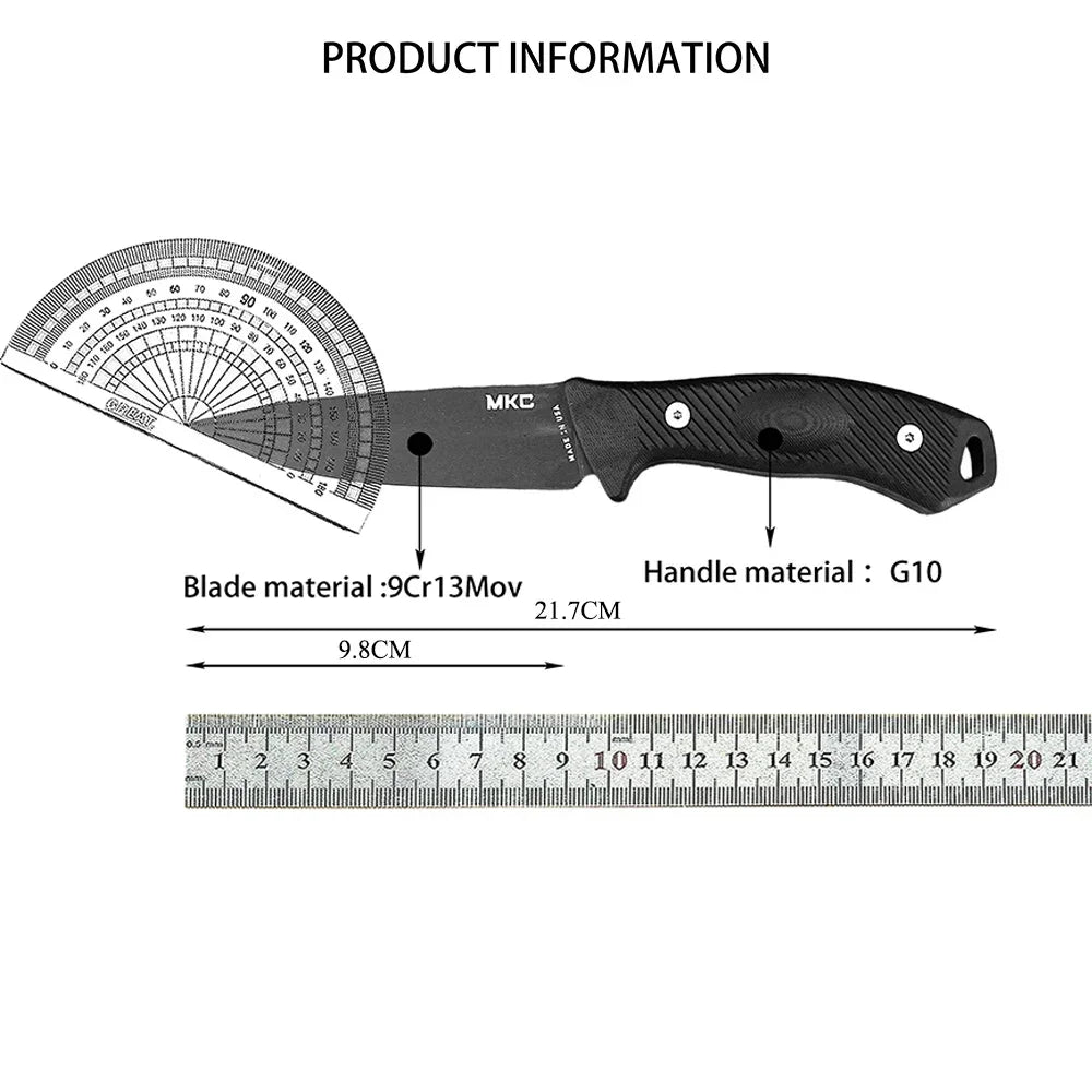 MKC TF24 Tactical Outdoor Camping Straight Knife with High Hardness 8Cr13Mov Blade