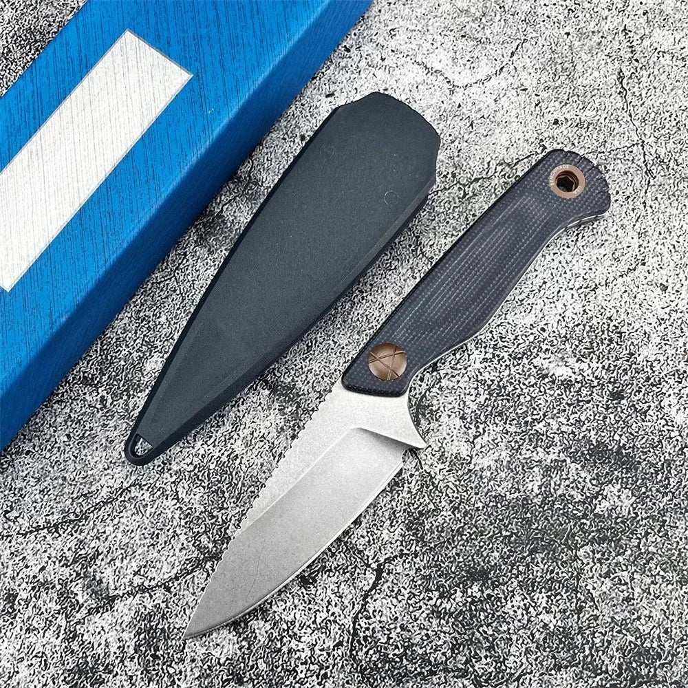BM 203BT Fixed Blade Knife with Sheath D2 Steel Blade G10 Handle