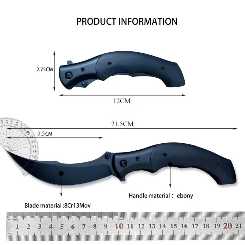 CR 7471 Folding Pocket Knife 8Cr13Mov Blade Resin/Wooden Handle