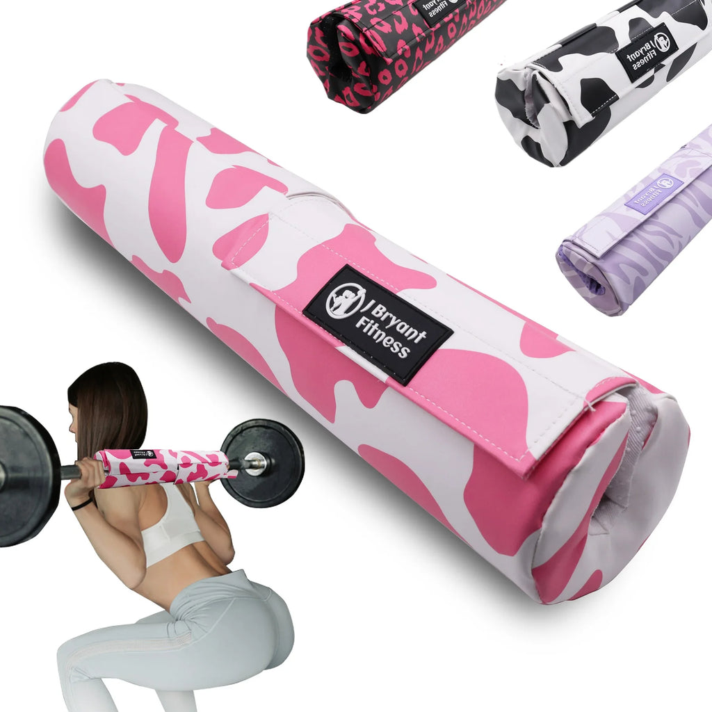 Cow Print Barbell Squat Pad Thick Foam PU Leather Padding for Neck Shoulder