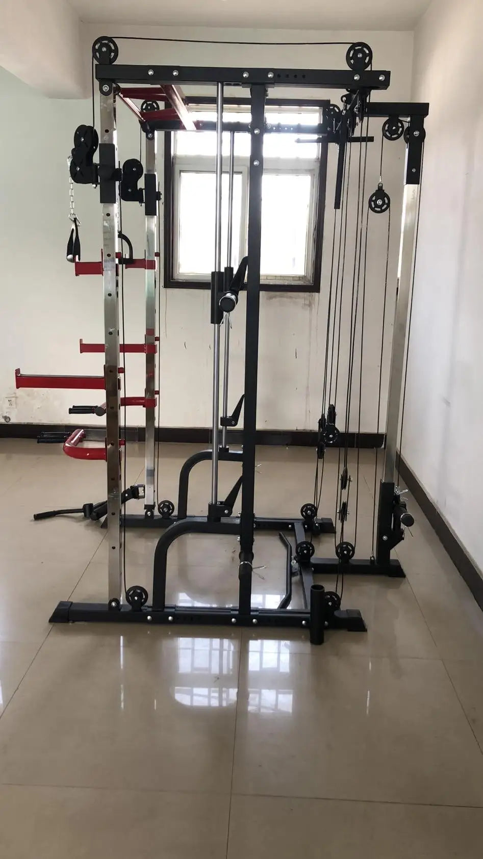 YTYIN Indoor Gym Equipment Multi-Functional Trainer Smith Machine Barbell Weight Lifting Power Rack
