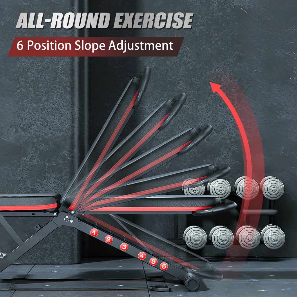 Weight Bench Foldable 14-in-1 Dumbbell Bench 1000 lbs Sit-up Assist