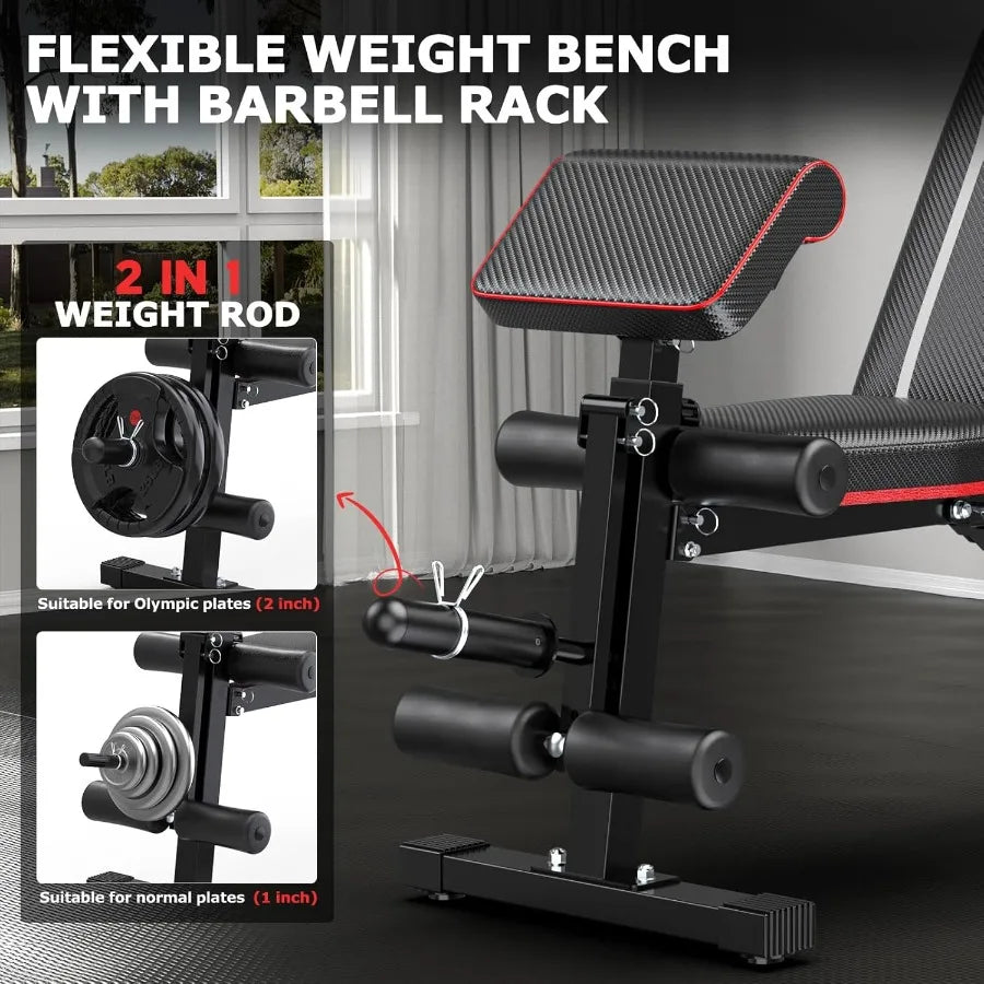 Foldable Workout Bench Adjustable Weight Bench
