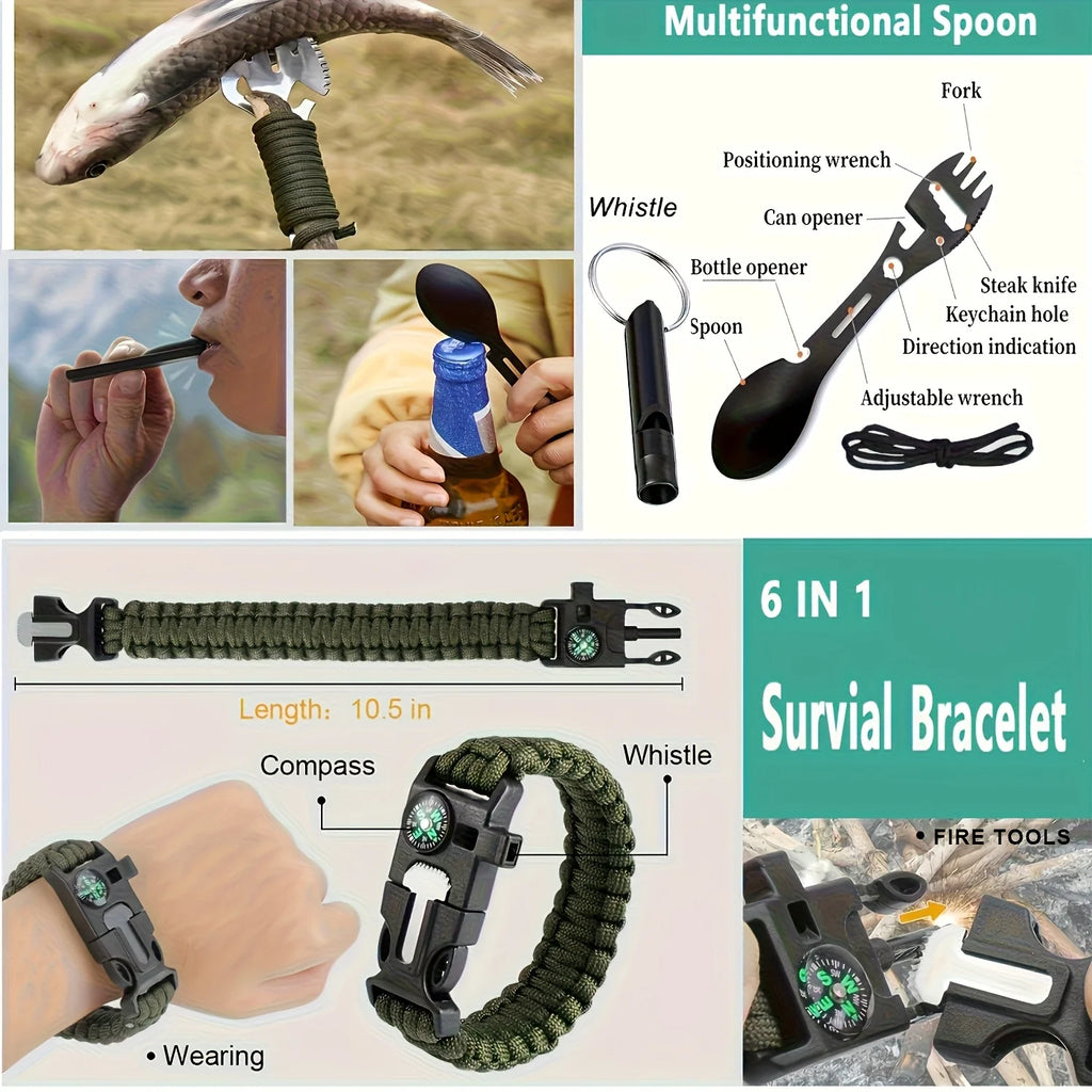 Ultimate Survival Gear Kit, 20-in-1 Survival Equipment & Tools