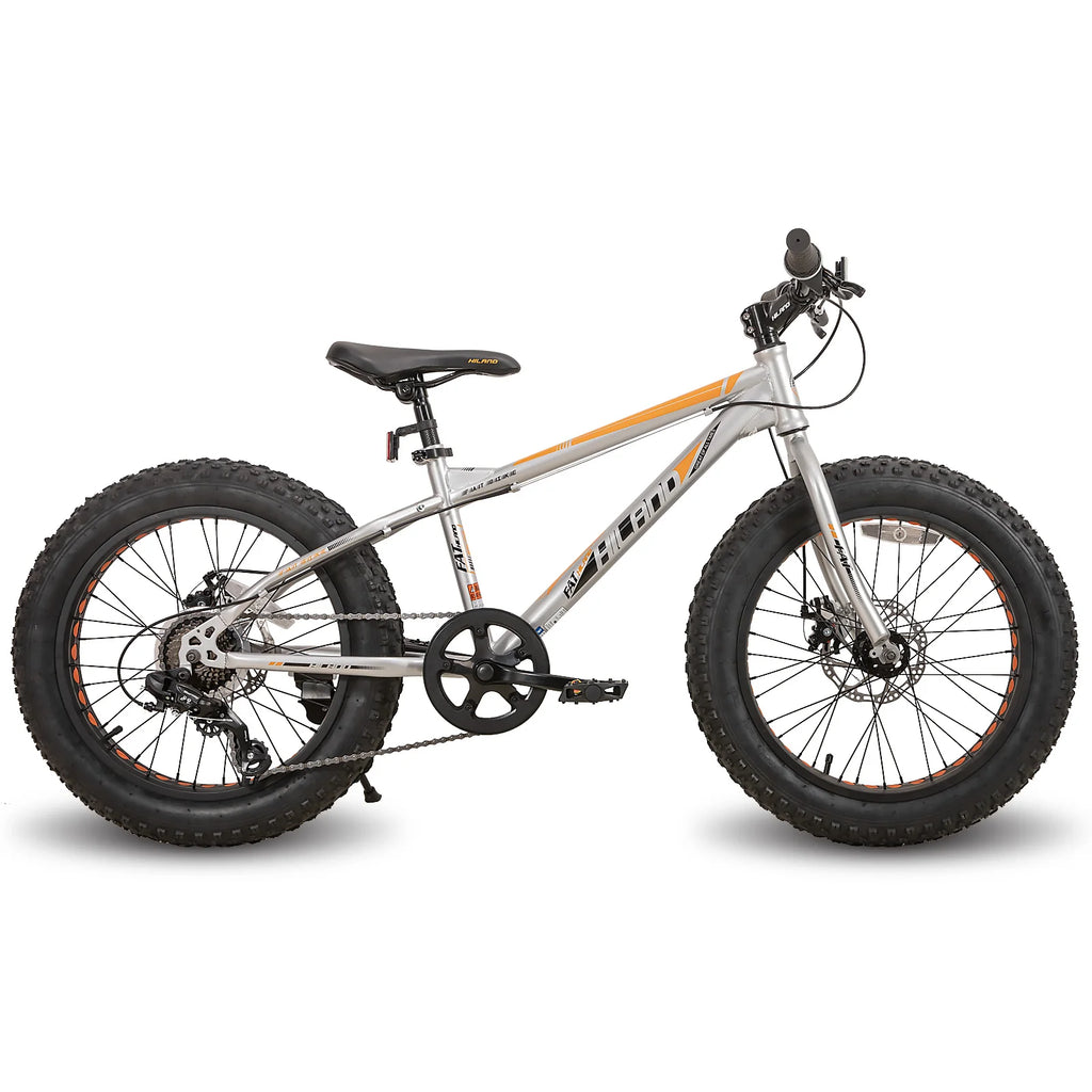 Hiland 20 Inch Kids' Bicycles Fat Tire Mountain Bike Shimano 7-Speed, Dual-Disc Brake