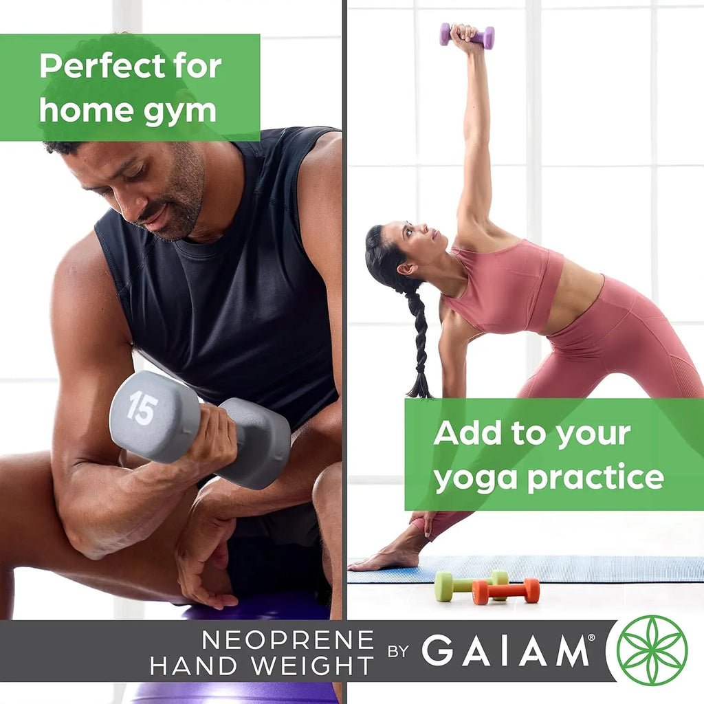 Neoprene Coated Hexagon Dumbbell  Non-Slip Grip, 8lb Green Free Weight