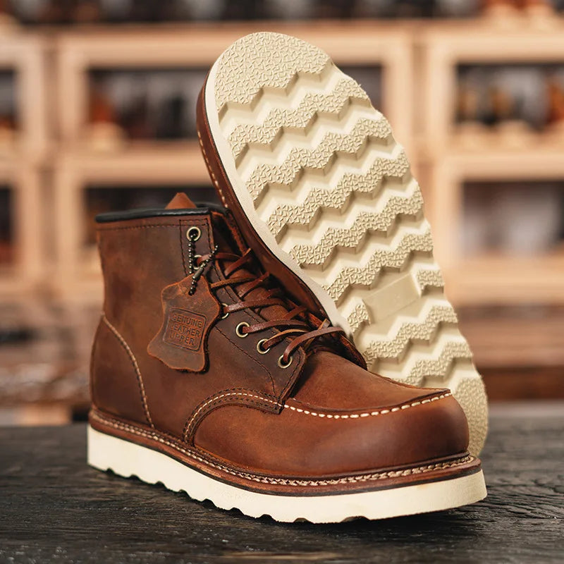 KOWM cowhide Outdoor Men Hiking Shoes Waterproof