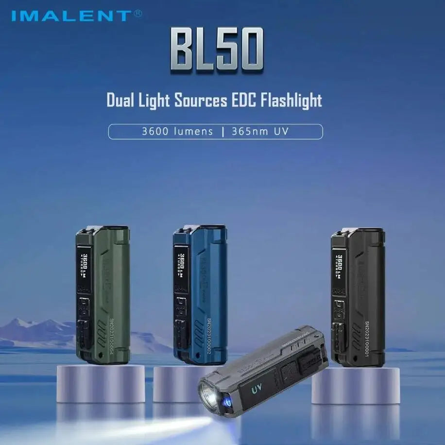 IMALENT BL50 EDC Tactical Flashlight 3600 Lumen Cree XHP50 HI LED Type-C Rechargeable Flashlights