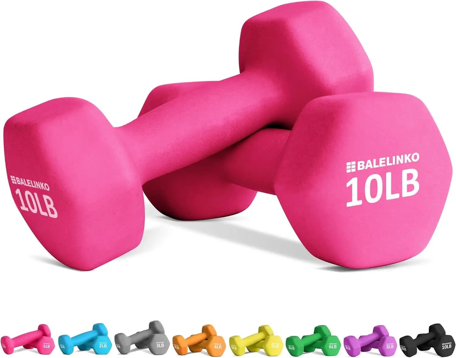Dumbbells for Home Gym, Strength Training, Yoga and Pilates - 10lb Each