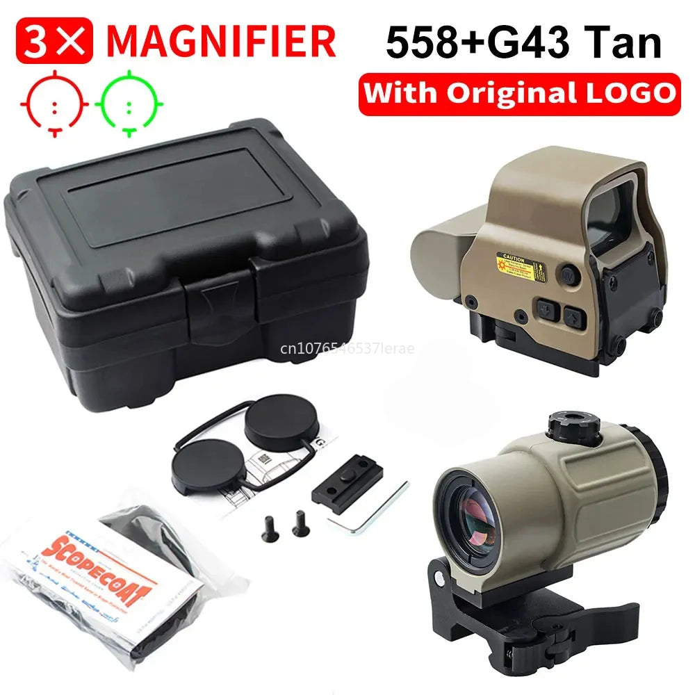 EOTECH 558 Holographic Collimator Red Dot Sight G43/G33 3X G45 5X Magnifier