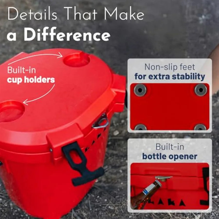 20 Quart Rotomolded Hard Ice Chest Insulated Cooler Holds 18 Cans 25 lb Ice Up to 5 Days Cold