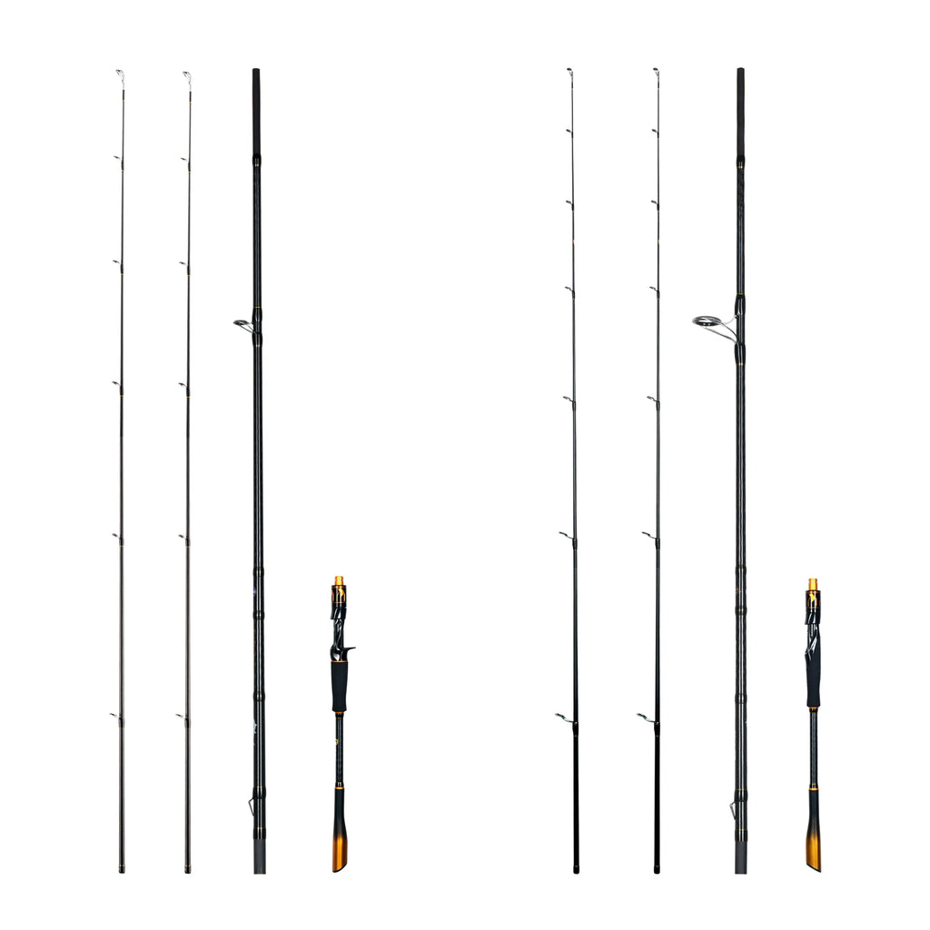 BIUTIFU 2-Tip Fuji Guide Spinning Casting Fishing Rod Baitcasting Pole for Bass Pike 7-80g Lure