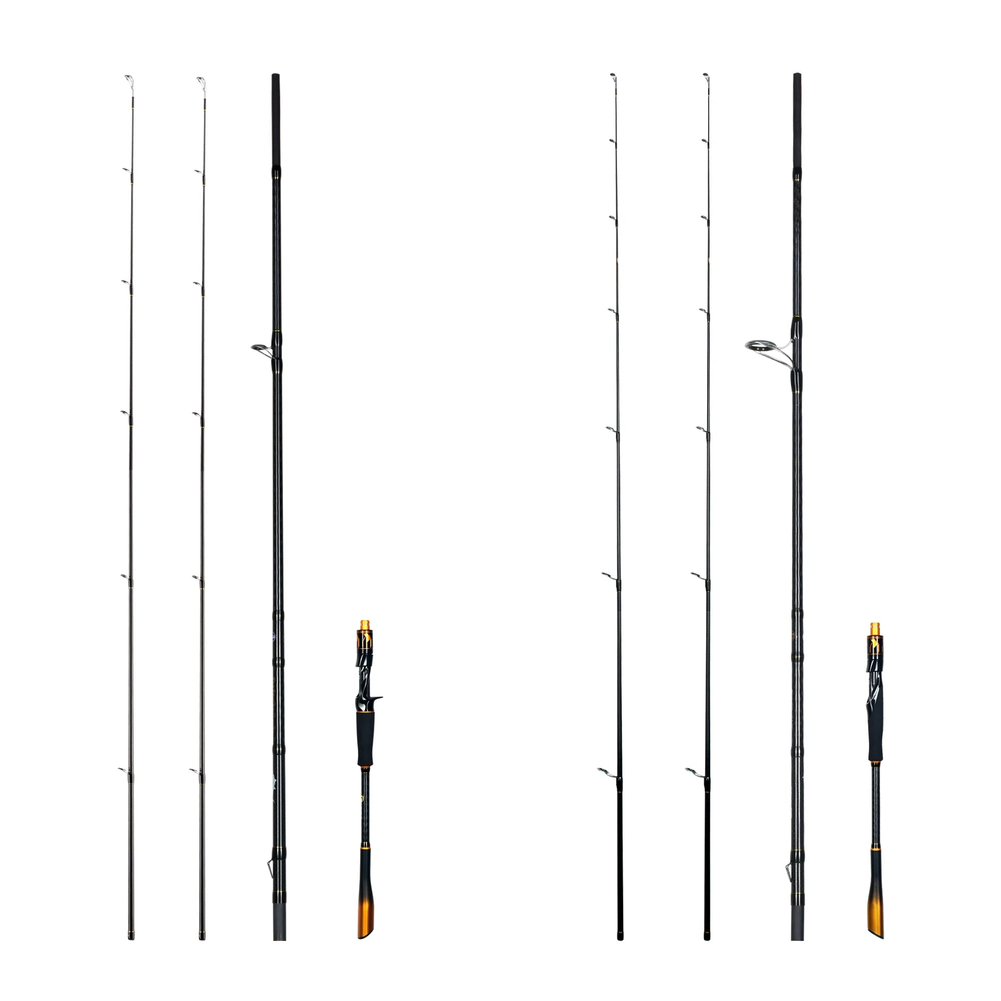 BIUTIFU 2-Tip Fuji Guide Spinning Casting Fishing Rod Baitcasting Pole for Bass Pike 7-80g Lure
