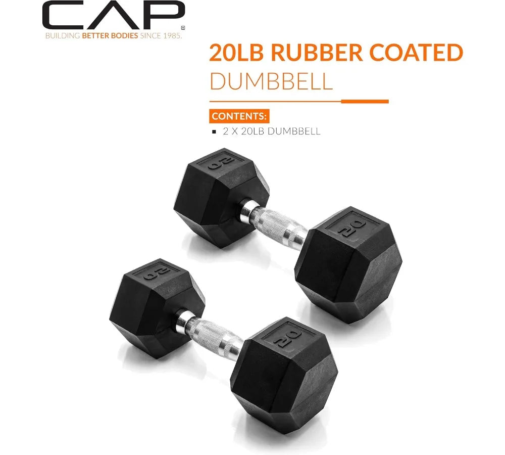 Coated Hex Dumbbell Set | Multiple Weights 3-50lb