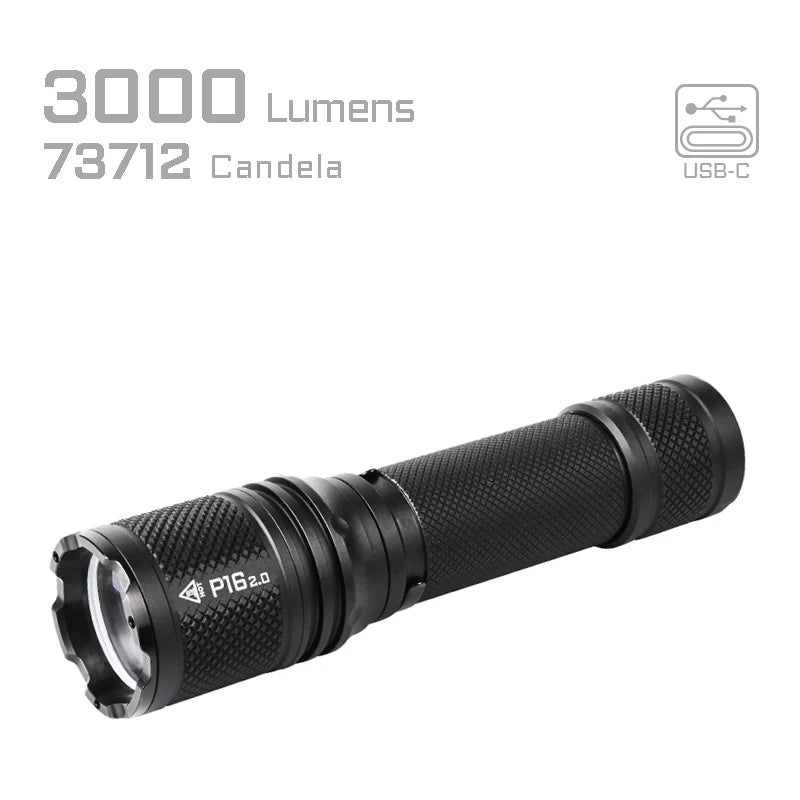 ACEBEAM Tactical Flashlight P16 2.0  Rechargeable Powerful LED