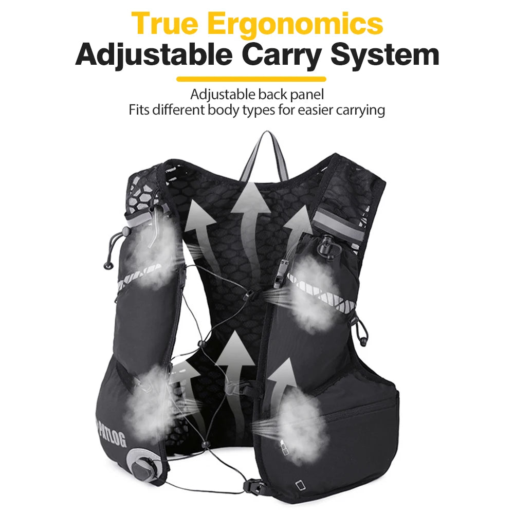 8L Breathable Hydration Vest Trail Running Backpacks Lightweight