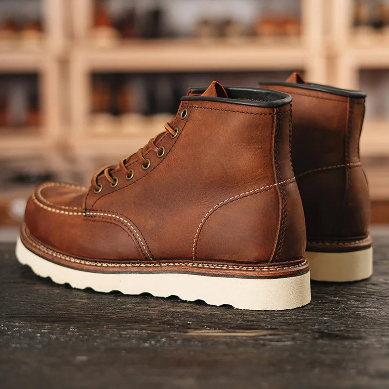 KOWM cowhide Outdoor Men Hiking Shoes Waterproof