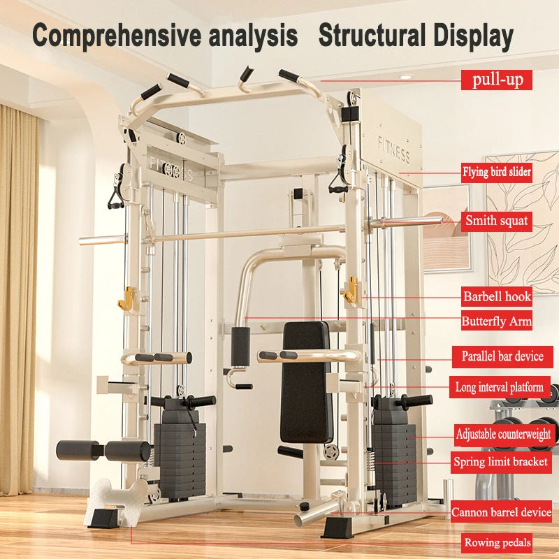 Complete Smith Machine  Fitness Factory Large Weightlifting Strength Training Fitness Equipment