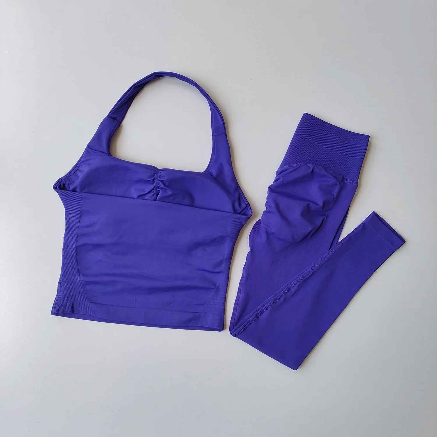 High Waist Peach Sports Bras Leggings Suit