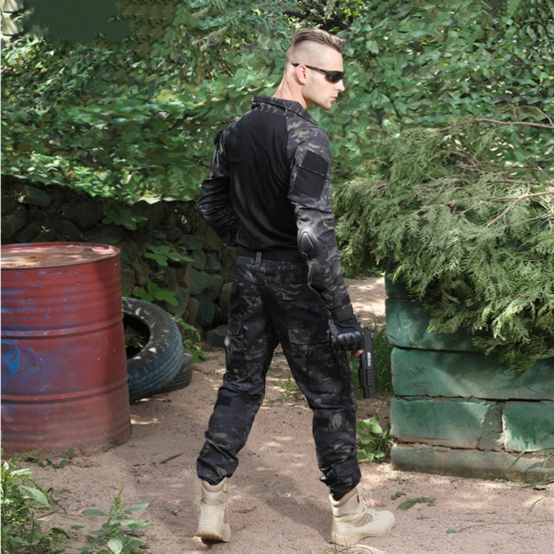 Men Tactical Uniform Camouflage Multicam Shirt Coat Pant