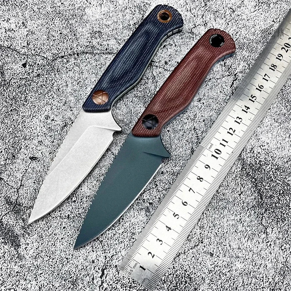 BM 203BT Fixed Blade Knife with Sheath D2 Steel Blade G10 Handle