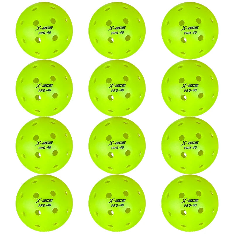 Pro Pickleball Balls, 12/24Pcs, High Visibility Green, High Bounce