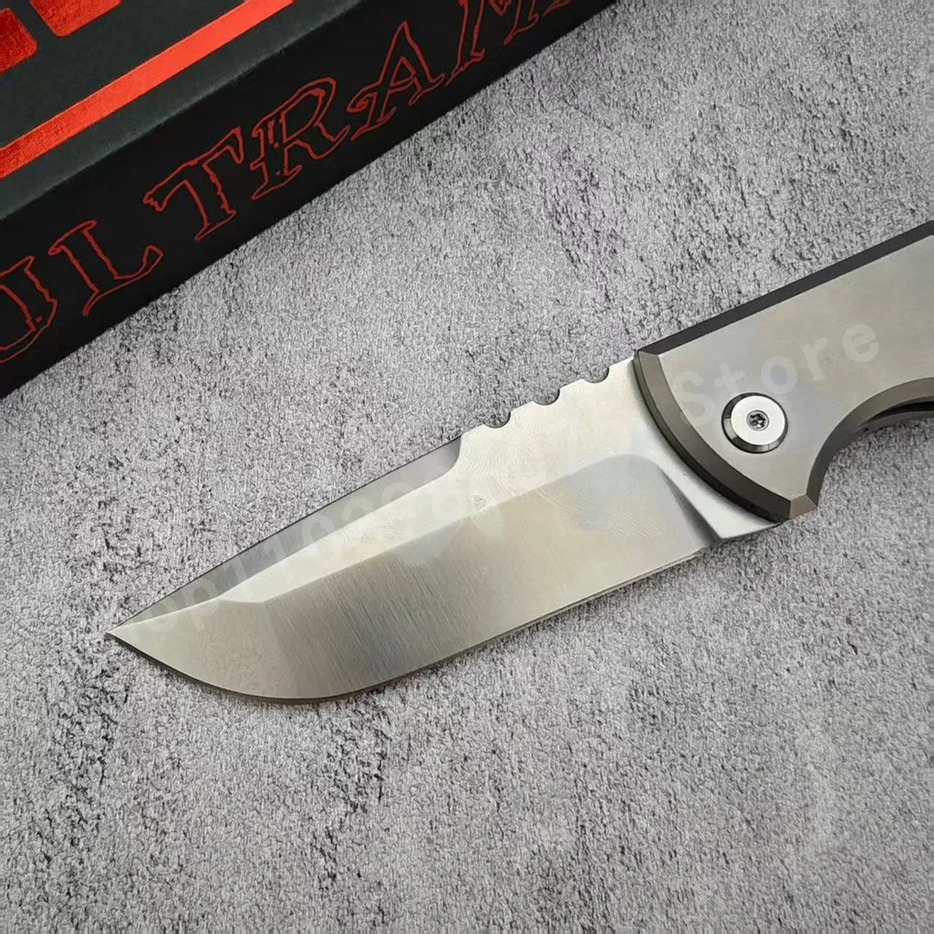 High-quality Titanium Alloy Folding Knife Stainless Steel D2 Blade